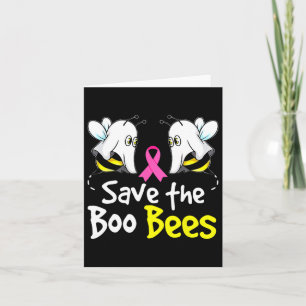 Rette Boo Bienen Spaß Brustkrebs-Bewusstsein Hallo Karte