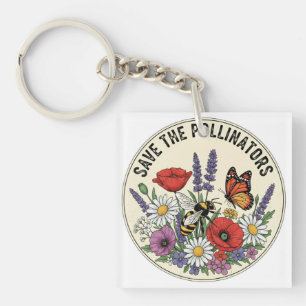 Rette den Bestäuber mit Biene, Schmetterling & Blu Schlüsselanhänger
