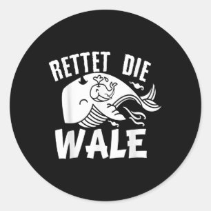 Rette den Tierschutznachweis E für Wale Runder Aufkleber