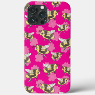Rette-die-Bienen-Tasse auf pinkem floralem iPhone- Case-Mate iPhone Hülle