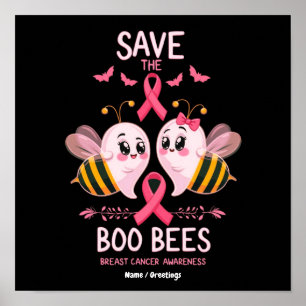 Rette Die Boo Bienen Brustkrebs Frauen Halloween Poster