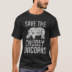 RETTE DIE DICKEN EINHÖRNER Rhino Männer Frauen Vin T-Shirt
