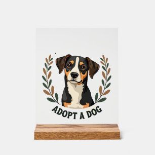 Rette ein Leben Adoptiere einen Hund Vintage Rettu Acrylschild