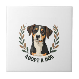 Rette ein Leben Adoptiere einen Hund Vintage Rettu Fliese