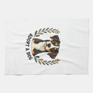 Rette ein Leben Adoptiere einen Hund Vintage Rettu Geschirrtuch