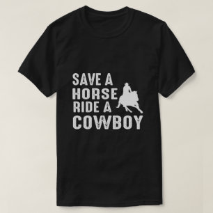 Rette ein Pferd, reite einen Cowboy - Lustiges Wes T-Shirt