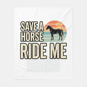 Rette ein Pferd, reite mich Vintage-Western-Shirt- Fleecedecke