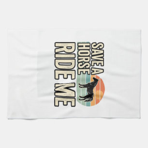 Rette ein Pferd, reite mich Vintage-Western-Shirt- Geschirrtuch