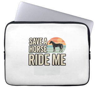 Rette ein Pferd, reite mich Vintage-Western-Shirt- Laptopschutzhülle