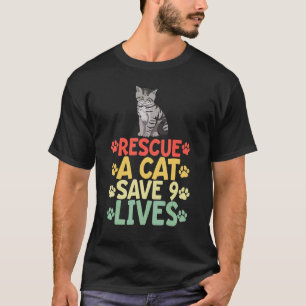Rette eine Katze, rette 9 Leben Katze Haustier Tie T-Shirt