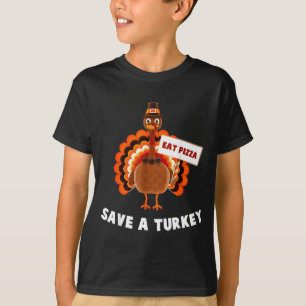 Rette einen Truthahn, iss Pizza zum Erntedankfest T-Shirt