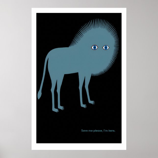 Rette mich bitte, ich bin hier  Mattes Kunstposter Poster (Vorne)