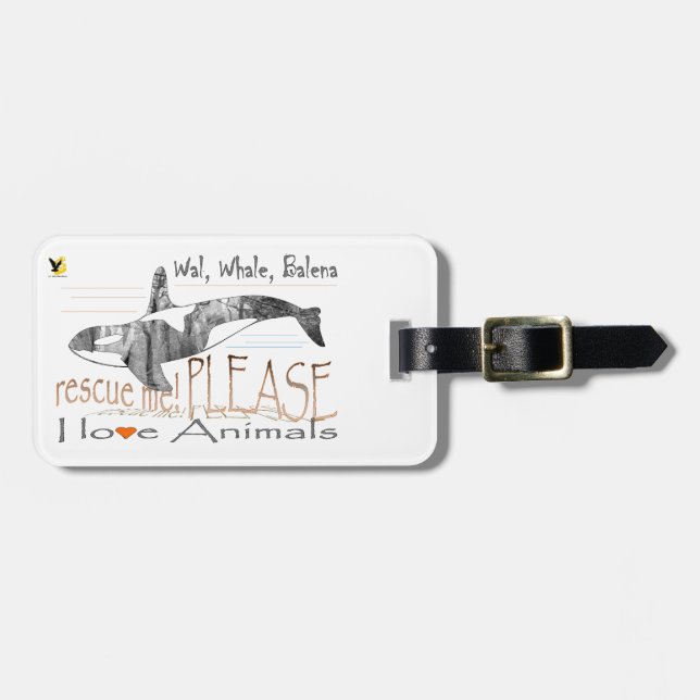 Rette mich der Wal Gepäckanhänger (Vorderseite horizontal)