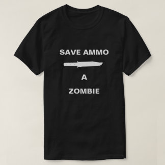 Rette-Munition-Messer einem Zombie T-Shirt