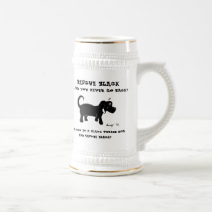 Rette schwarze Hunde Stein Bierglas
