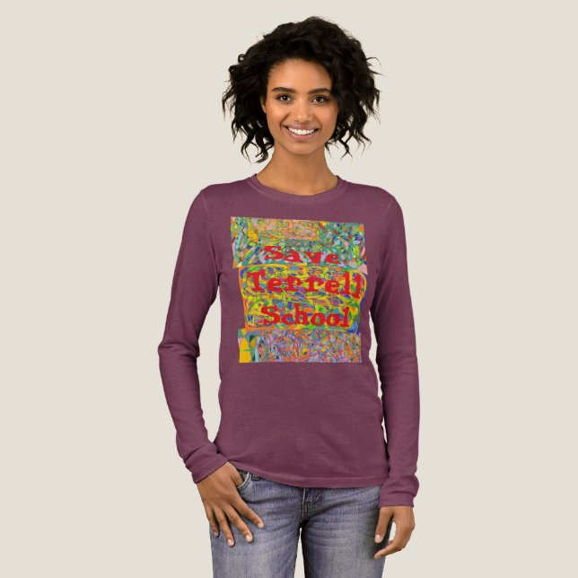 Rette Terrell-Schule abstrakte Kunst Tri-Blend Shirt (Volle Vorderseite)