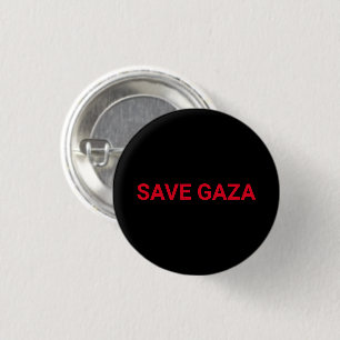 Retten Gaza-Streifen schwarz Sondertext minimalist Button
