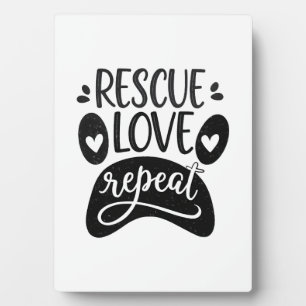 Retten Liebe Wiederholen Hundetaten-T-Shirt Fotoplatte