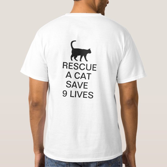 Retten Sie 9 Leben T-Shirt (Rückseite)