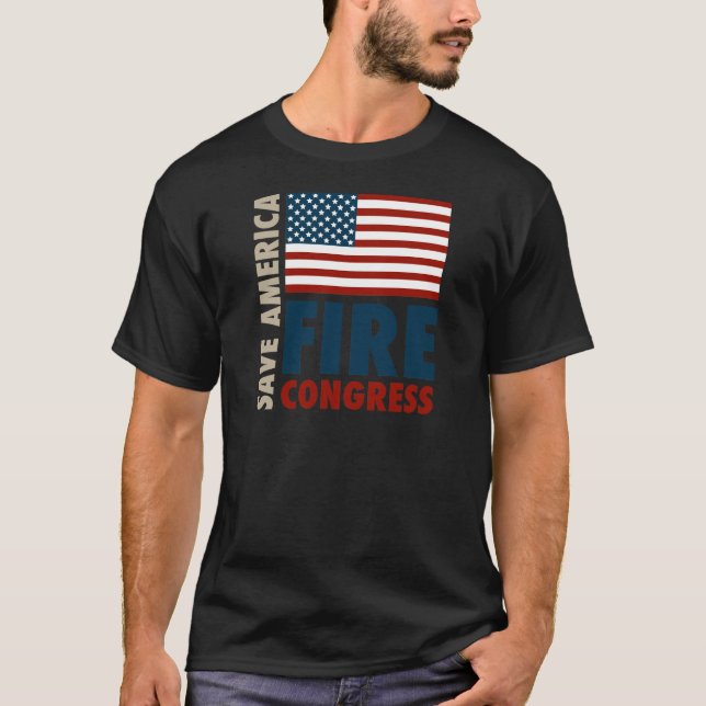Retten Sie Amerika-Feuer-Kongreß T-Shirt (Vorderseite)