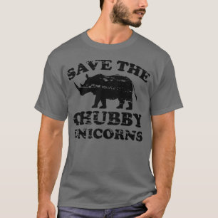 Retten Sie das Chubby Unicorn beunruhigte lustige T-Shirt