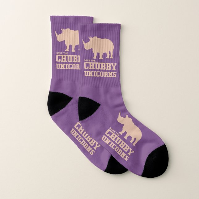 Retten Sie dem Chubby UnicornsRhino Pastellrosa Socken (Paar)