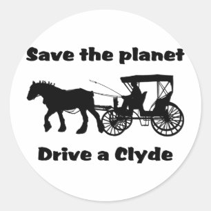 Retten Sie dem Planeten-Antrieb einen Clyde Runder Aufkleber
