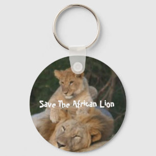 Retten Sie den afrikanischen Löwe Schlüsselanhänger