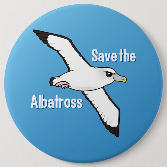 Retten Sie den Albatros (Flug) Button (Vorderseite)