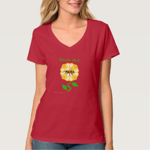 Retten Sie den Bienen Blumen-Entwurf (hellgrünen T-Shirt