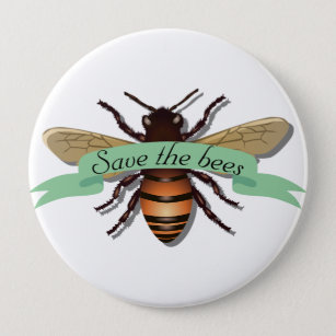 Retten Sie den Bienen Erhaltungs-Umwelt-Knopf Button