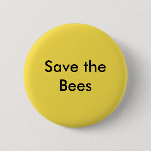 Retten Sie den Bienen Knopf Button