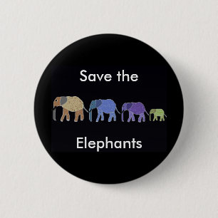 Retten Sie den Elefanten Knopf Button