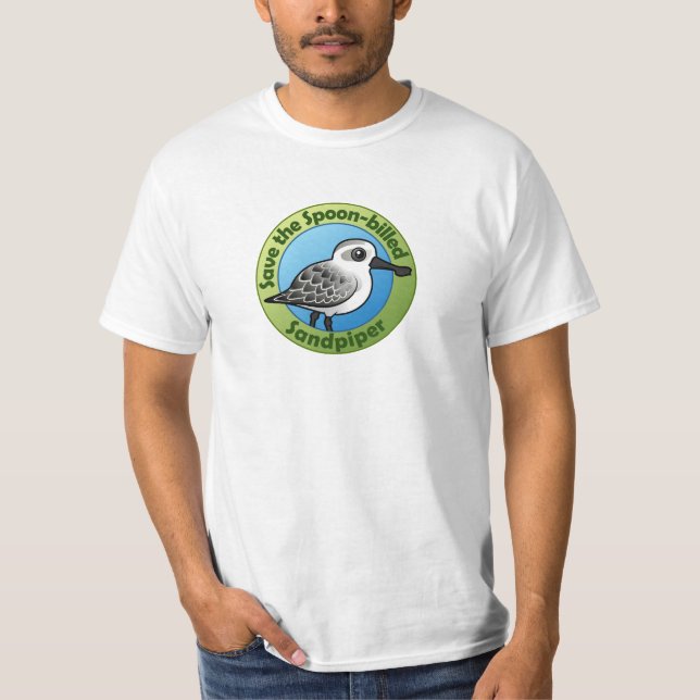 Retten Sie den Löffel-berechneten Flussuferläufer T-Shirt (Vorderseite)