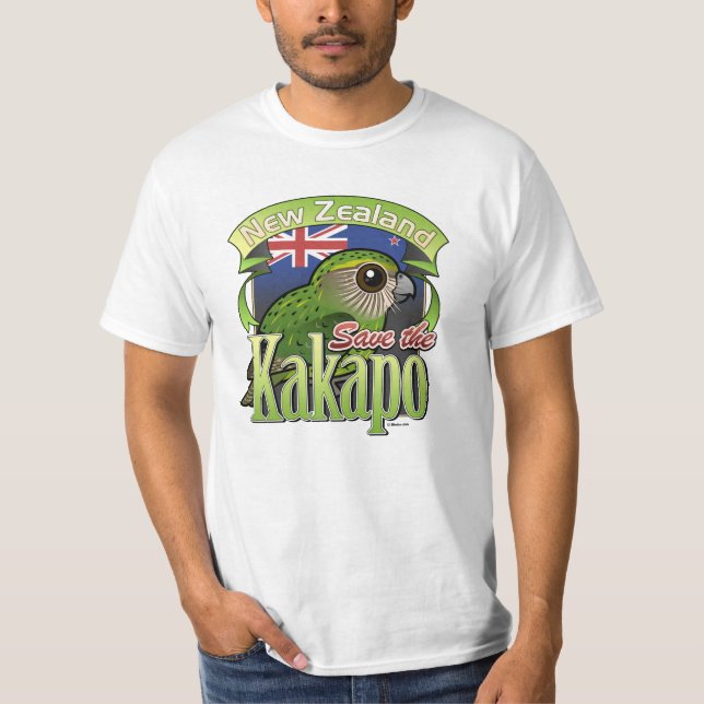 Retten Sie den NeuseelandKakapo T-Shirt (Vorderseite)