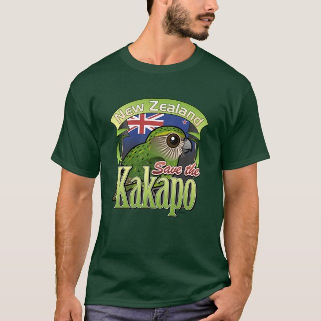 Retten Sie den NeuseelandKakapo T-Shirt (Vorderseite)