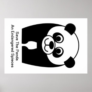 Retten Sie den Panda - eine gefährdete Art Poster