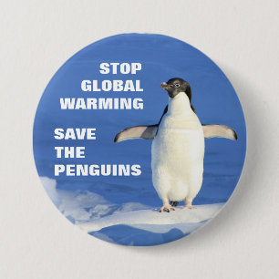 Retten Sie den Penguins Halt globale Erwärmung Button