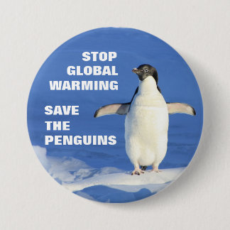 Retten Sie den Penguins Halt globale Erwärmung Button