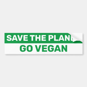 Retten Sie den Planeten auf Veganem Protest gegen  Autoaufkleber