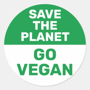 Retten Sie den Planeten für Veganen Protest gegen  Runder Aufkleber