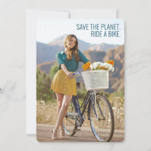 Retten Sie den Planeten - Reiten Sie ein Bike Moti Feiertagskarte