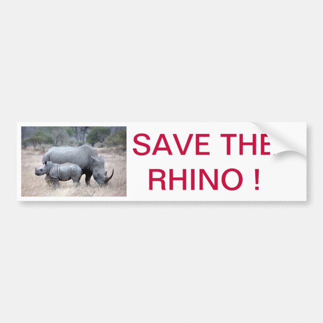 Retten Sie den Rhino! Autoaufkleber (Vorne)