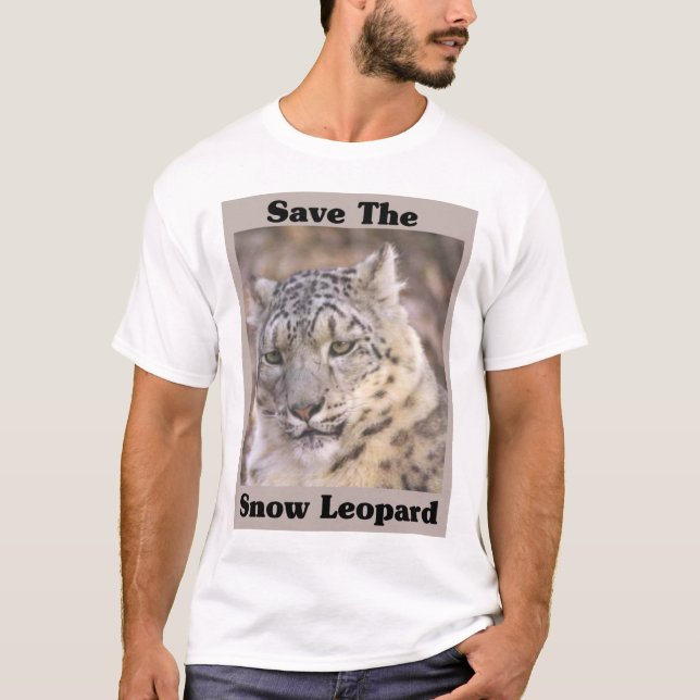 Retten Sie den Schnee-Leoparden T-Shirt (Vorderseite)