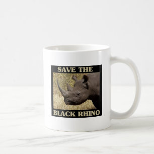Retten Sie den schwarzen Rhino Tasse