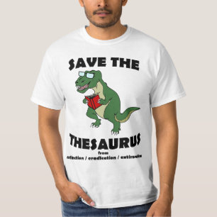 Retten Sie den Thesaurus-Dinosaurier T-Shirt