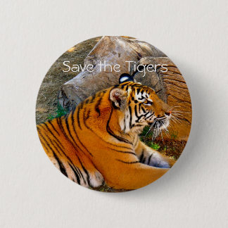 Retten Sie den Tigern Abzeichen-Knopf Button