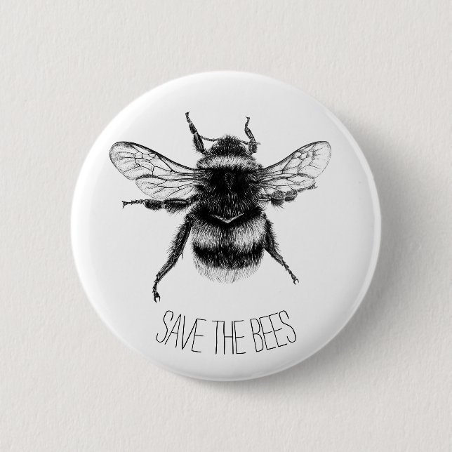 Retten Sie die Bienen Button (Vorderseite)