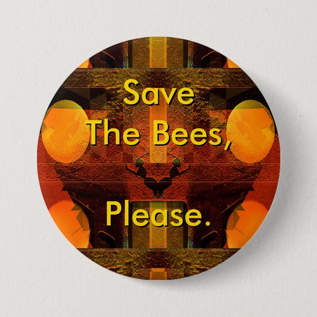 Retten Sie die Bienen gefallen knöpfen Button (Vorderseite)