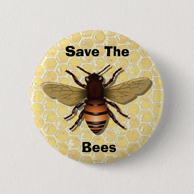 Retten Sie die Bienen, menschlichen Knopf Button (Vorderseite)